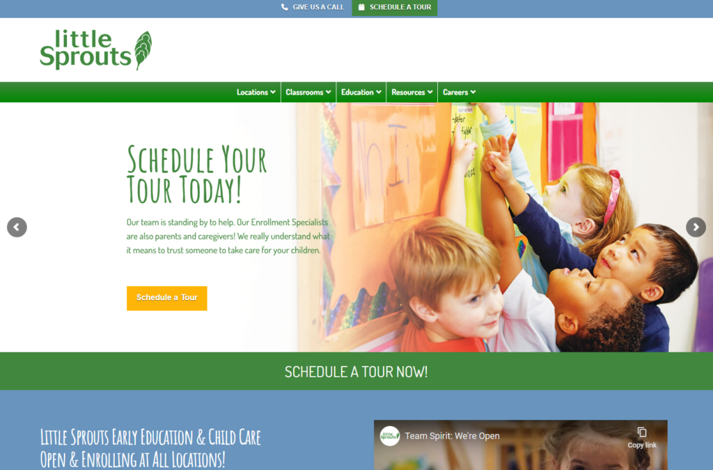 Creche Little Sprouts - Design de Site