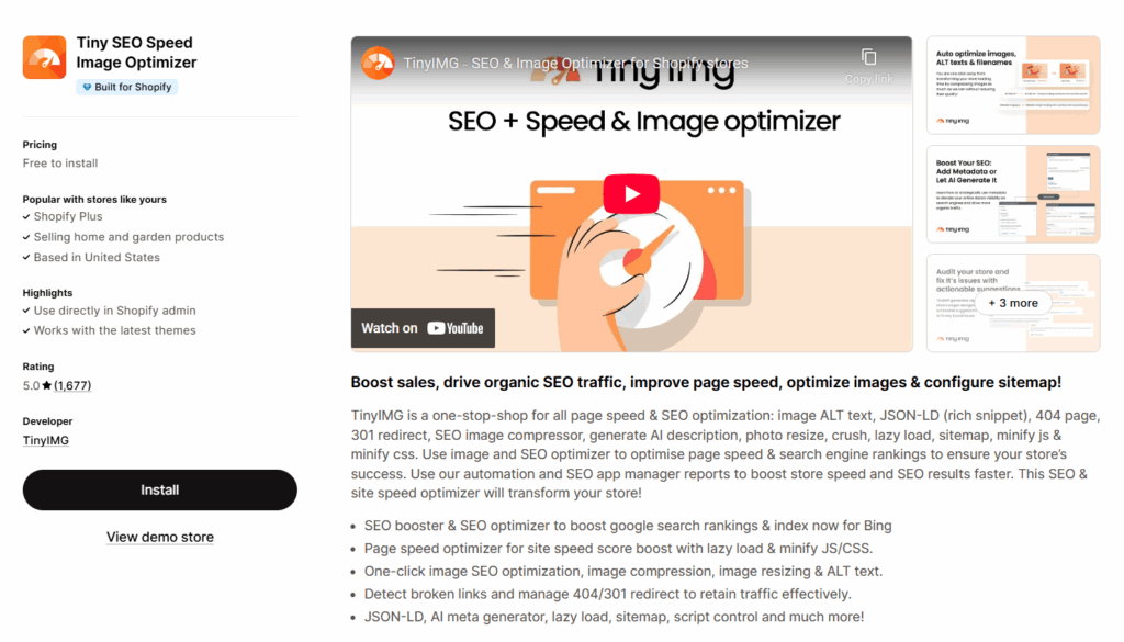 Optimizador de imágenes SEO TinyIMG