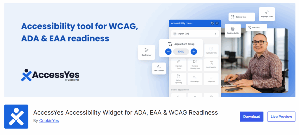 Widget de accesibilidad de WP Accessibility Helper WAH