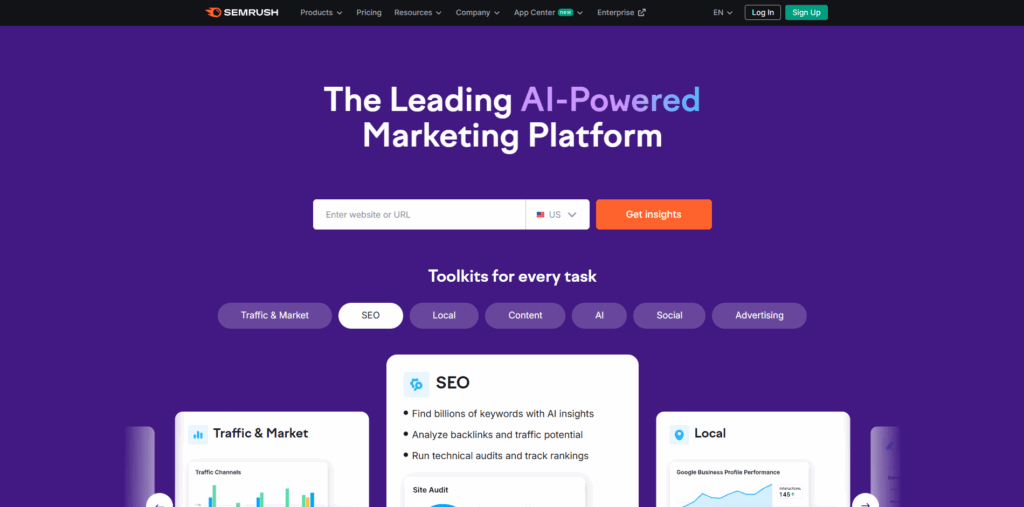 SEMrush - B2B Website Platform Developer - Bright Vessel SEMrush