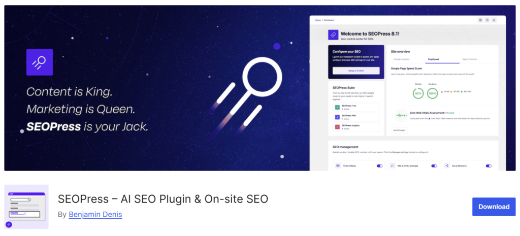 SEOPress - B2B Website Platform Developer - Bright Vessel SEOPress