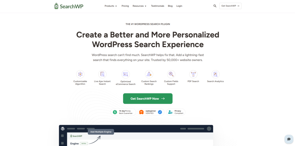 SearchWP - B2B Website Platform Developer - Bright Vessel SearchWP