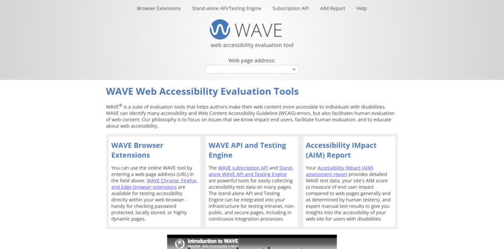 WAVE by WebAIM - B2B Website Platform Developer - Bright Vessel WAVE by WebAIM accessibility testing tool
