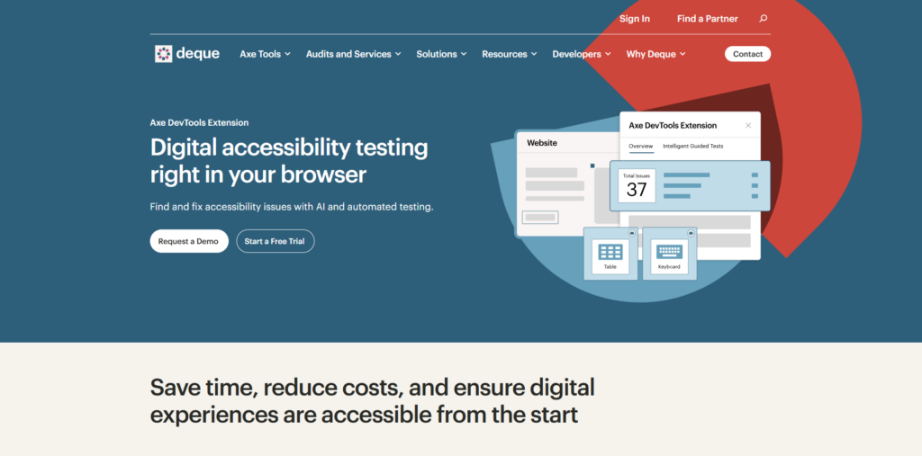 axe DevTools - B2B Website Platform Developer - Bright Vessel axe DevTools accessibility testing tool