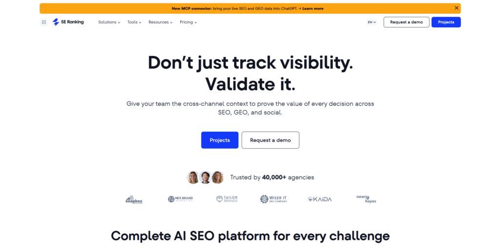 SE Ranking - B2B Website Platform Developer - Bright Vessel SE Ranking
