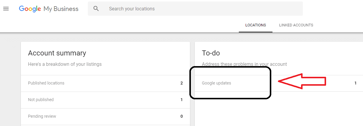Google Listing update