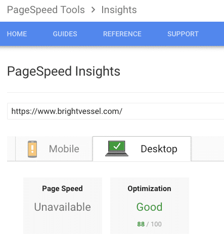 PageSpeed Insights Screenshot