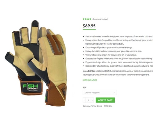 Fishmonkey glove product display