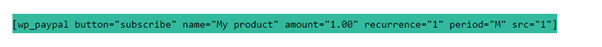 shortcodes subscriptions