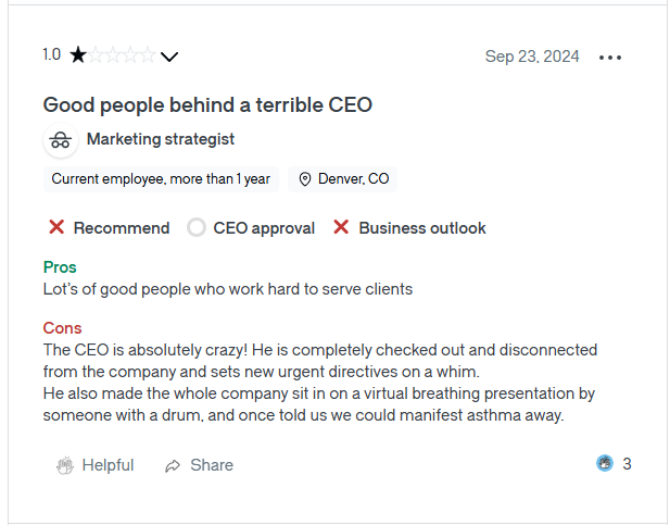 Glassdoor Employee Review 3